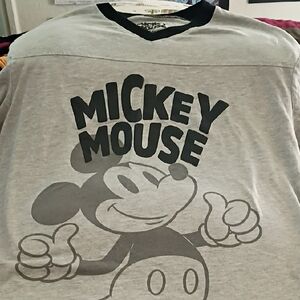 Disney Mickey Mouse Black and Gray Shirt